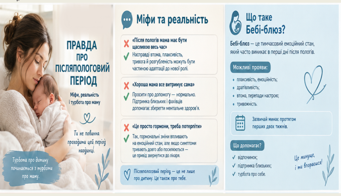 Інформація для пацієнтів : Щодо  підтримки породіль
