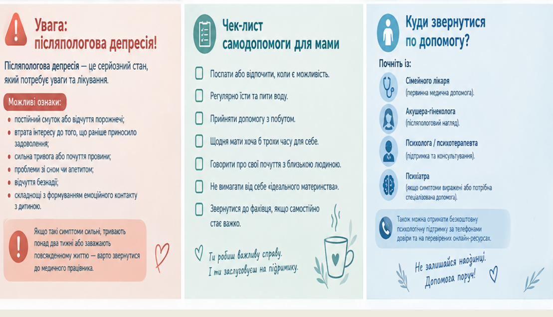 Інформація для пацієнтів : Щодо  підтримки породіль