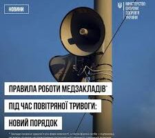 Правила роботи  медзакладів  під  час повітряної  тривоги